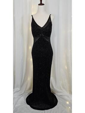 Vintage Gorgeous 90's Scala silk beaded gown size medium